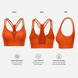 Sujetador Deportivo de Yoga sin Costuras de Alta Calidad para Mujer, con Espalda Cruzada, Relleno Extraíble, para Gimnasio y Fitness, Marca Privada ODM - Product Image 4