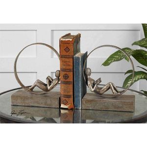 Juego de Sujetalibros con Forma de Escultura Moderna, Soporte para Libros Decorativo Minimalista, Organizador de Escritorio para Oficina y Hogar - Product Image 4