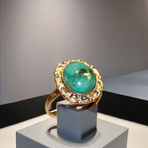 Anillo de piedras preciosas de turquesa natural hecho a mano con banda de plata 925 para fiesta personalizada para mujer, regalo de joyería de moda - Product Image 1