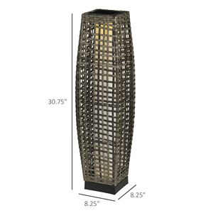 Lampada Solare LED da Esterno a Pavimento in Vimini PE Spazzolato, Lanterna da Patio 3000K CCT, Modello per Interni/Esterni, Luci Solari LED in ABS/PC - Product Image 3