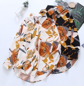 Nouvelle chemise décontractée élégante pour femme à manches longues, boutonnée sur le devant, broderie et imprimé numérique uni, collection printemps-été - Product Image 6