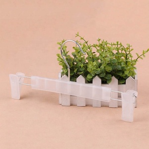 28 CM Custom Logo Space Saving Single Tier Plastic <b>Clip</b> Trouser Pants Hanger for Wardrobe and Shops - Product Image 3