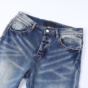 Pantalones vaqueros premium para hombre, pantalones de mezclilla azul oscuro, personalización de marca, OEM, ropa urbana de moda, proveedor mayorista, precio de fábrica - Product Image 5