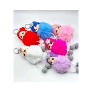 <b>Cute</b> Faux Fur Koala Plush Keychain 3D Shape Cartoon Soft Toy White Gray Carabiner <b>Keyring</b> - Product Image 4