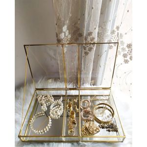 Elegant Transparent <b>Glass</b> Jewelry <b>Box</b> with Gold Brass Frame Luxury Jewelry Organizer Display Case for Rings Earrings <b>Glass</b> <b>Box</b> - Product Image 6