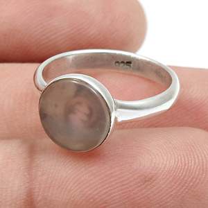 Brilliant Round Cut Rose <b>Quartz</b> Gemstone <b>Ring</b> Made From 925 Solid Sterling Silver Bezel Set Band Handmade Bohemian Jewelry - Product Image 2