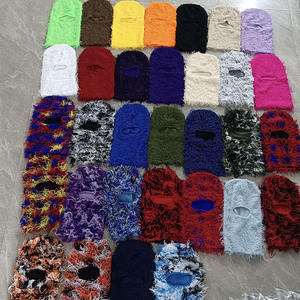 Customizable Polyester Acrylic Knitted Winter Balaclava One Hole Full Face Cover Distressed Ski Mask - Product Image 4