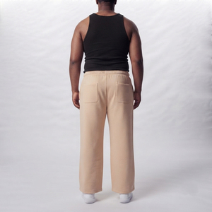 Pantalones de chándal para hombre, de talla grande, con bordado desgastado, casuales, 100% algodón, forro polar, holgados, con cordón en la cintura y pierna ancha - Product Image 2