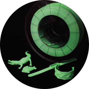 Filament d'impression 3D flexible phosphorescent qui brille dans le noir, TPE naturel, 1,75 mm, 500 g, fabriqué au Japon, Hotty Polymer, compatible FDM, 240°C - Product Image 1