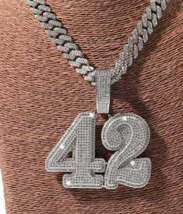 Collar con Colgante de Número Personalizado en Plata 925, Chapado en Plata, con Letra de Moissanita, Corte Brillante, Estilo Hip Hop, Certificado GIA, para Fiesta - Product Image 2