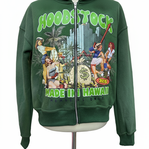 Sudadera con capucha y cremallera de alta calidad, la más demandada por los clientes, con logo impreso personalizado, fabricada en fábrica a precio económico para hombres. - Product Image 2