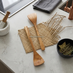 Juego de Vajilla de Madera de Teca Ecológica de Estilo Vintage, Incluye Platos, Utensilios de Cocina y Tazones para Cocinar - Product Image 6