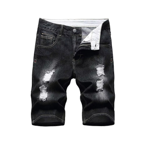 Short en jean déchiré pour homme coupe droite à prix abordable 2026 - Product Image 1