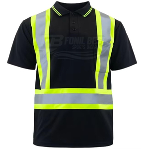 Combinaison de travail réfléchissante à manches courtes pour hommes/unisexe, pour les travailleurs du bâtiment, avec logo imprimable, respirante, en polyester - Product Image 1