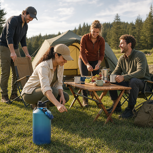 Sip Friendly With Straw Lid 2L 64 oz Insulated Stainless Steel <b>Water</b> <b>Bottle</b> with Accessories for Outdoor <b>Camping</b> - Product Image 5