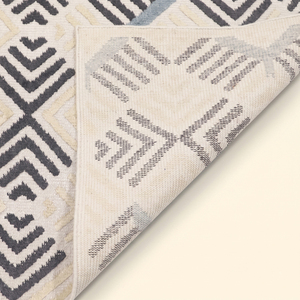 Tapis tufté à la main gris ivoire Nordic Arrow, motif géométrique moderne en laine, antidérapant, écologique, pour salon et hôtel - Product Image 5