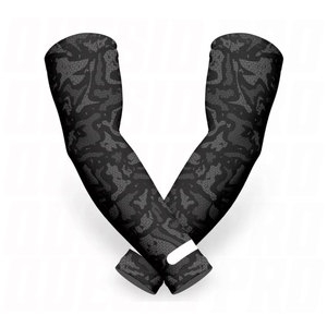 Unisex Black and White Custom Pattern Cooling <b>Compression</b> <b>Arm</b> <b>Sleeves</b> for Outdoor Activitie Breathable Protection - Product Image 1