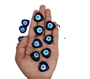Pierre précieuse bleue mauvais œil en forme de cœur haute et Semi-précieuse qualité pour supprimer le dictionnaire et se sentir positive par contre Agate - Product Image 1