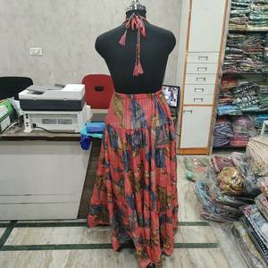 Robe longue d'été bohème à imprimé floral, col halter, coupe ample à volants, pour femme, tenue décontractée de plage - Product Image 5