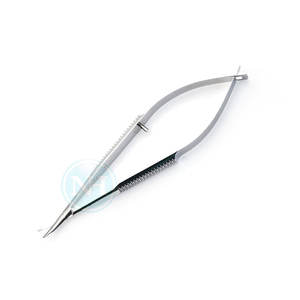 Tijeras Oftálmicas Corneosclerales de Acero Inoxidable para Mano Izquierda, Hojas Medianas, Herramientas Quirúrgicas - Product Image 2