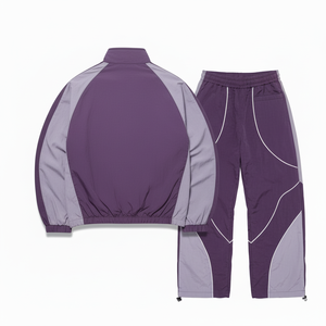 Chaqueta Deportiva Unisex Color Morado con Bloques de Color, Cierre Completo, Bolsillos Laterales, Transpirable, Ropa Deportiva Activa para Otoño - Product Image 2