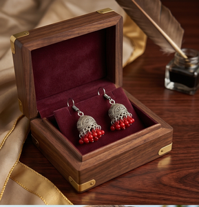 DIVYORO RED BEAD JHUMKA - Product Image 2