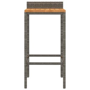 Ensemble de 4 tabourets de bar en polyrotin gris avec repose-pieds standard pour l'extérieur - Product Image 4