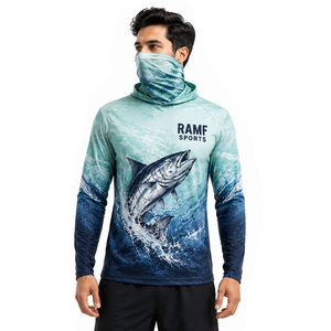 Chemise de pêche performante UPF 50 pour homme, sweats à capuche rafraîchissants, chemises de pêche extensibles légères et confortables pour femme avec masque - Product Image 3