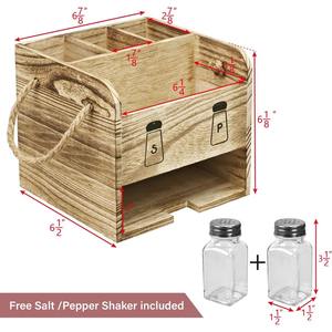 Organizador de Mesa Multifuncional de Madera para Cubiertos, Sal y Pimienta, Almacenamiento Elegante, Perfecto para el Hogar, Cafeterías y Restaurantes - Product Image 6