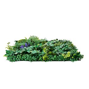 Pannelli di Erba Artificiale 20 x 20 Pollici, 8 Pezzi, Combinazione 3D di Pannelli di Bosso Verde, Decorazione Murale per Interni ed Esterni - Product Image 1