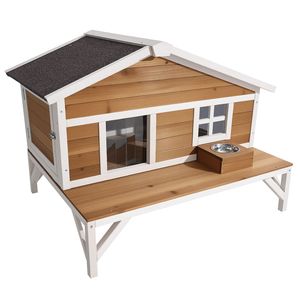 Casa para Gatos con Plataforma Grande y Aislamiento Completo de Espuma, Refugio Elevado para Gatos, Impermeable, de Madera, para Gatos Silvestres - Product Image 5