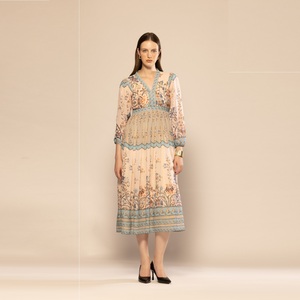 High Quality Women <b>Dress</b> Multicolor Floral Printed Flared <b>Dress</b> for Wedding Style Women <b>Dresses</b> at Best Price - Product Image 1