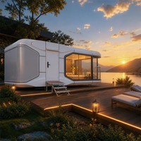 Maison capsule spatiale préfabriquée moderne de luxe, villa futuriste extensible pour les éco-resorts et le glamping