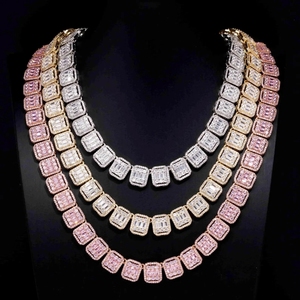 แฟชั่น VVS มอยส์ซาไนต์ 10 มม. ผ่านการทดสอบเพชร VVS มอยส์ซาไนต์ สร้อยคอแบบ Lced Out เงินแท้ 925 มอยส์ซาไนต์ สร้อยข้อมือแบบ Cuban Link - Product Image 1