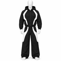 Ensemble survêtement streetwear imperméable pour homme 2026 : veste coupe-vent oversize et pantalon à ourlet zippé ajustable