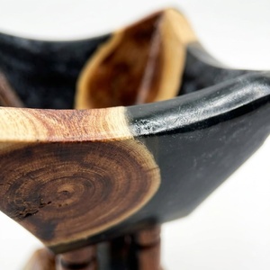Premium Natural Wooden And Resin Incense Holder Home Decoration Tableware Wooden Resin Bakhoor Incense Burner Traditional tool - Product Image 2