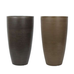 Pot de fleurs rond en résine émaillée pour décoration de salon, bassin de plantation surélevé épaissi, pot haut en plastique - Product Image 1