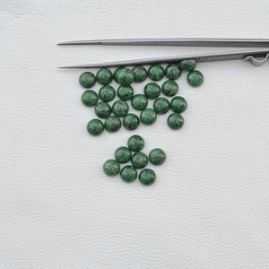 Grade AAA 100% naturel 7mm vert Maw assis rond plat Cabochon fait à la main à la mode pierres précieuses en vrac vérifié fabricant fournisseur - Product Image 4