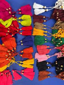 Borlas Latkan Hechas a Mano con Relieve para Vestidos Saree de Mujer, Accesorios Decorativos Étnicos con Cuentas para Dupatta, Plazo de Entrega de Muestra de 7 Días - Product Image 5