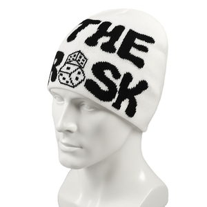 Bonnet unisexe en acrylique 100% avec imprimé The Risk Flock, style streetwear, broderie personnalisée, vente en gros en vrac, marque privée - Product Image 4