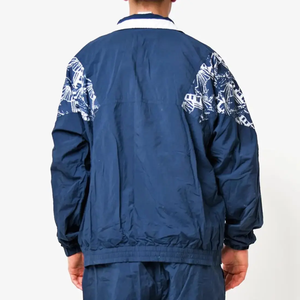 Ensemble de survêtement sportif pour homme, bleu marine imprimé, avec fermeture éclair intégrale, pantalon de jogging et veste en polyester à séchage rapide avec poches latérales - Product Image 5