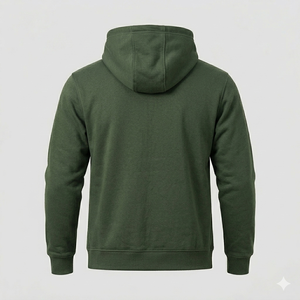 Ensemble survêtement d'été personnalisé pour homme, coupe-vent à capuche vert olive, couleur unie, sportif, séchage rapide, en polyester tricoté, vente en gros - Product Image 3