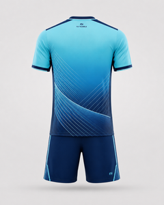 Fly Humble Men's Soccer Jersey Set V-Neck Short Sleeve Gradient Blue Moisture Wicking <b>Athletic</b> Wear All Seasons wholesale - Product Image 6