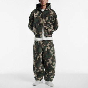 Customized Men's camofladge <b>Matching</b> <b>Set</b> Pullover Oversized Hoodie <b>Jogger</b> Pants <b>Set</b> Blank 2 Piece Jogging <b>Set</b> Suits Tracksuit - Product Image 2