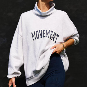 เสื้อสเวตเชิ้ตผู้หญิง คอเต่า แขนยาว ผ้าคอตตอน 100% ทรงหลวม พิมพ์ลาย ลำลอง ใส่ได้ทั้งฤดูหนาวและฤดูใบไม้ผลิ รับผลิตแบบ OEM ODM - Product Image 2