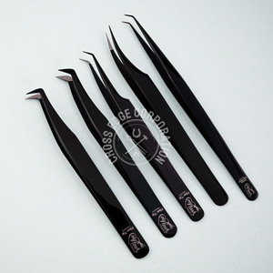 Pinzas de Volumen de 45 Grados con Punta de Fibra, Pinzas de Acero Inoxidable para Mega Volumen, Set de Pinzas para Extensión de Pestañas, Herramienta para Extensión de Pestañas - Product Image 3