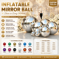 Grande boule miroir brillante réutilisable en PVC, ballon bulle gonflable géant pour la décoration de scène, mariage, festival, événement, toile de fond