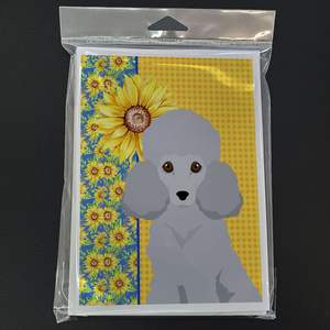 ชุดการ์ดเปล่าขนาด5x7ลายดอกทานตะวันแปลกๆ A7 8ซองพร้อมพุดเดิ้ลสีเงินสำหรับใช้เป็นของขวัญทักทาย - Product Image 3