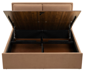 Modern Upholstered Solid Teak Wood <b>Bed</b> Frame <b>Queen</b> <b>Size</b> Faux Leather Soft <b>Bed</b> with Quilted Headboard and Footboard - Product Image 5