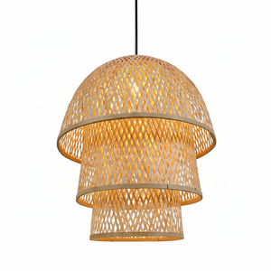 Summer <b>Light</b> Style Natural Handcrafted Bamboo Lampshade Natural <b>Light</b> <b>Shade</b> for Home Lighting Durable <b>Wicker</b> Pendant <b>Lights</b> - Product Image 4